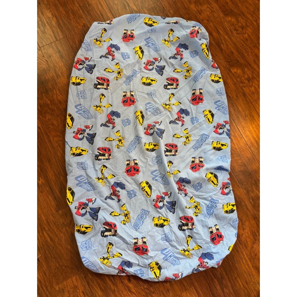 VTG Transformers Optimus Prime & Bumblebee Fitted Baby Toddler Crib Sheet Blue